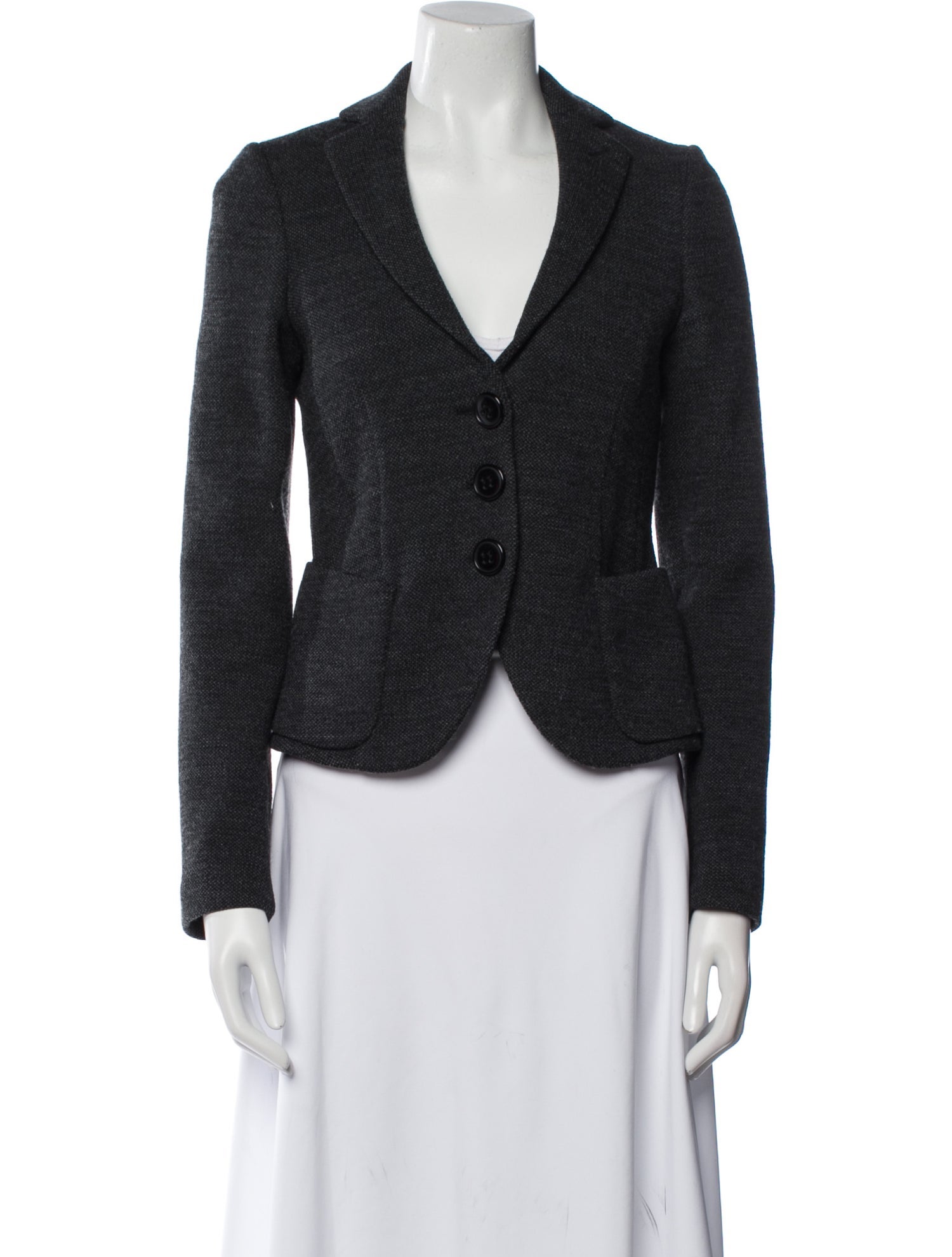 Emporio Armani Virgin Wool Tweed Pattern Blazer