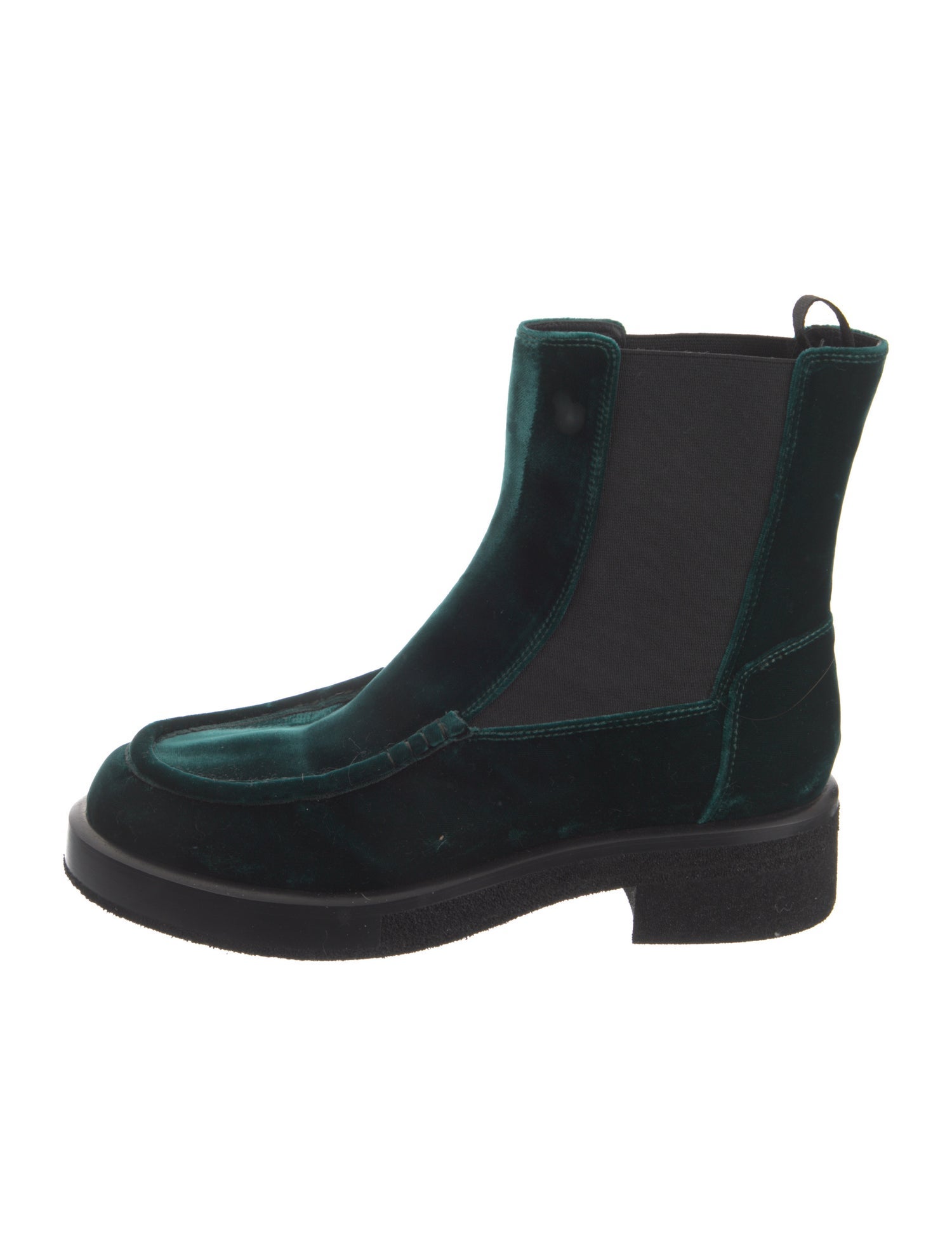 Emporio Armani Velvet Colorblock Pattern Chelsea Boots