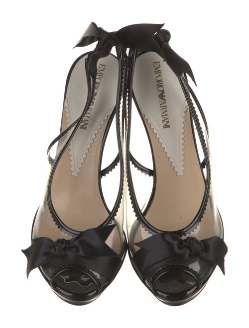 Emporio Armani Patent Leather Slingback Pumps