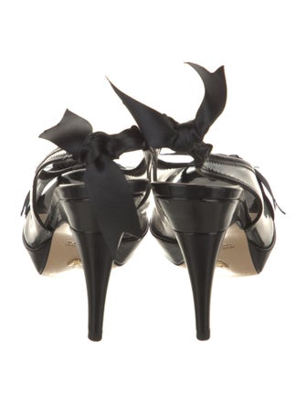 Emporio Armani Patent Leather Slingback Pumps