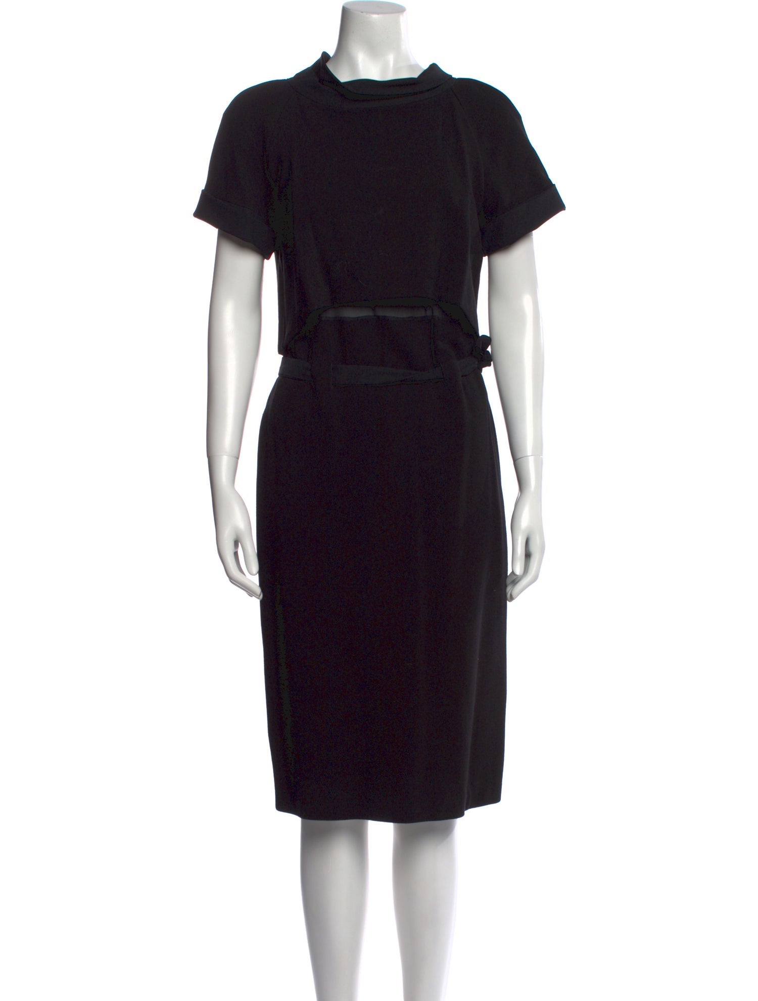 Emporio Armani Mock Neck Midi Length Dress