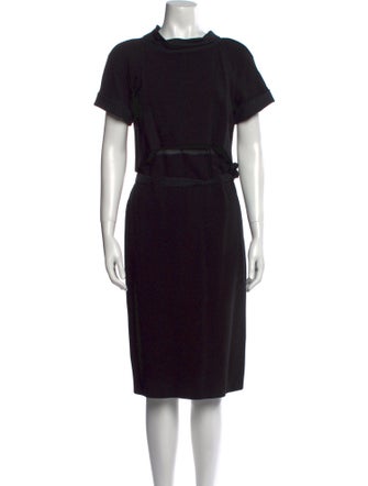 Emporio Armani Mock Neck Midi Length Dress