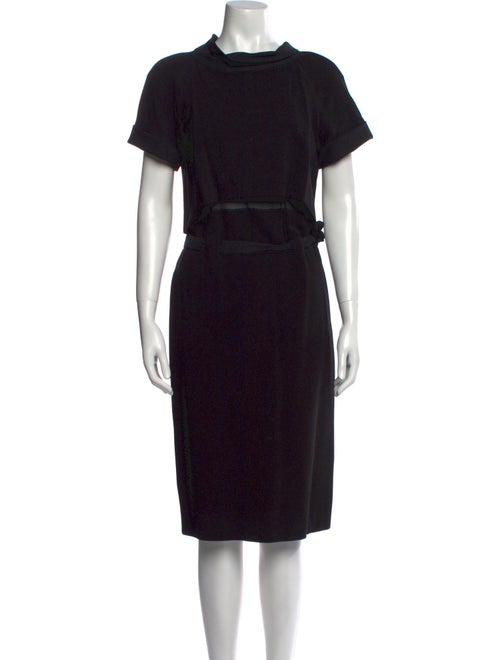 Emporio Armani Mock Neck Midi Length Dress