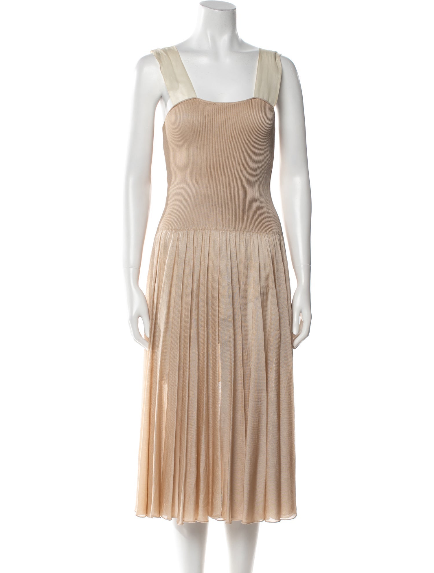 Emporio Armani Square Neckline Midi Length Dress