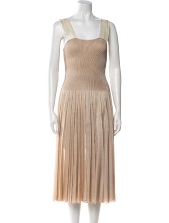 Emporio Armani Square Neckline Midi Length Dress