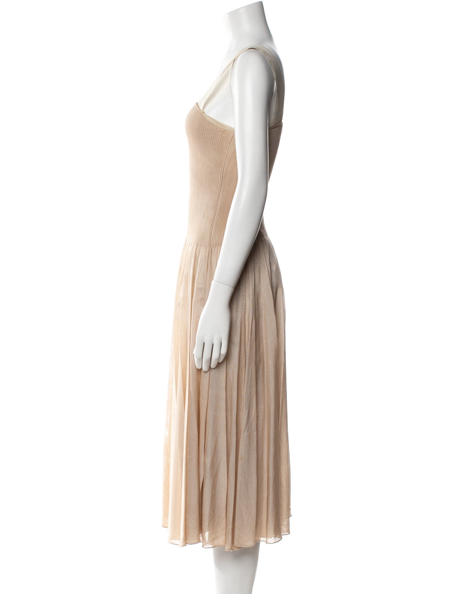 Emporio Armani Square Neckline Midi Length Dress