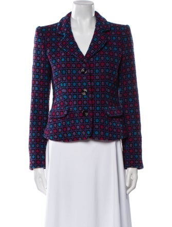 Emporio Armani Wool Plaid Print Blazer