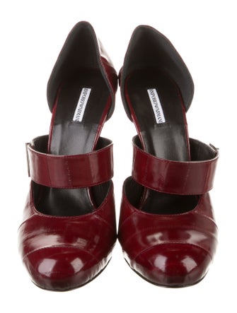 Emporio Armani Leather Animal Print D'Orsay Pumps