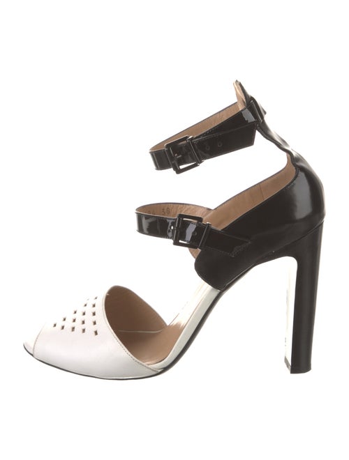 Emporio Armani Patent Leather Lasercut Accents Sandals