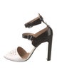 Emporio Armani Patent Leather Lasercut Accents Sandals