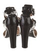 Emporio Armani Patent Leather Lasercut Accents Sandals