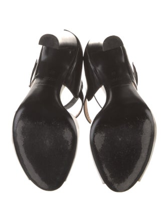 Emporio Armani Patent Leather Lasercut Accents Sandals