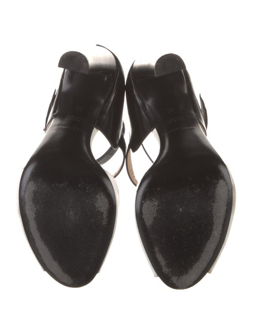 Emporio Armani Patent Leather Lasercut Accents Sandals