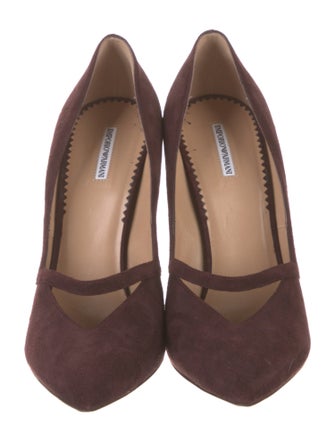 Emporio Armani Suede Cutout Accent D'Orsay Pumps