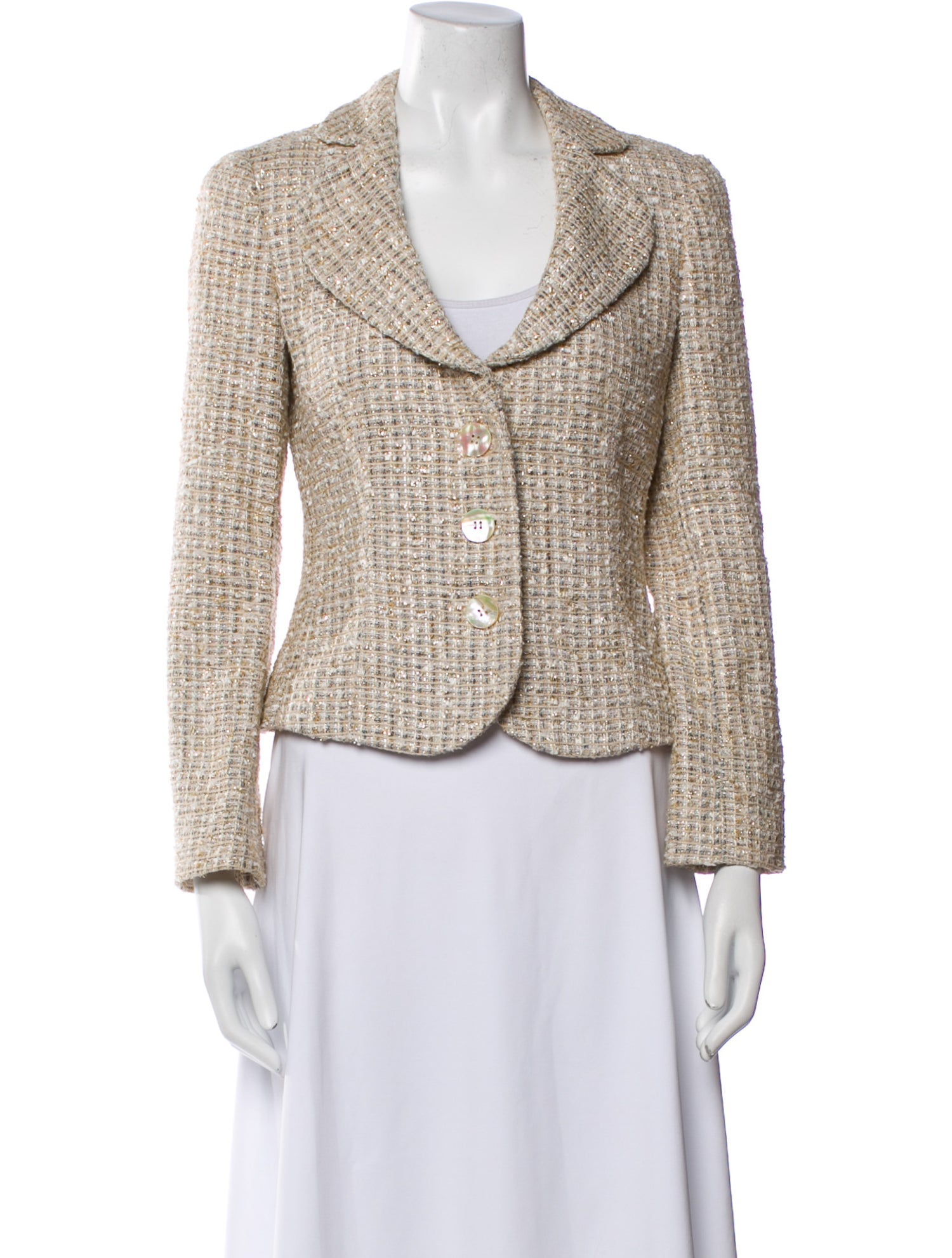 Emporio Armani Wool Tweed Pattern Blazer