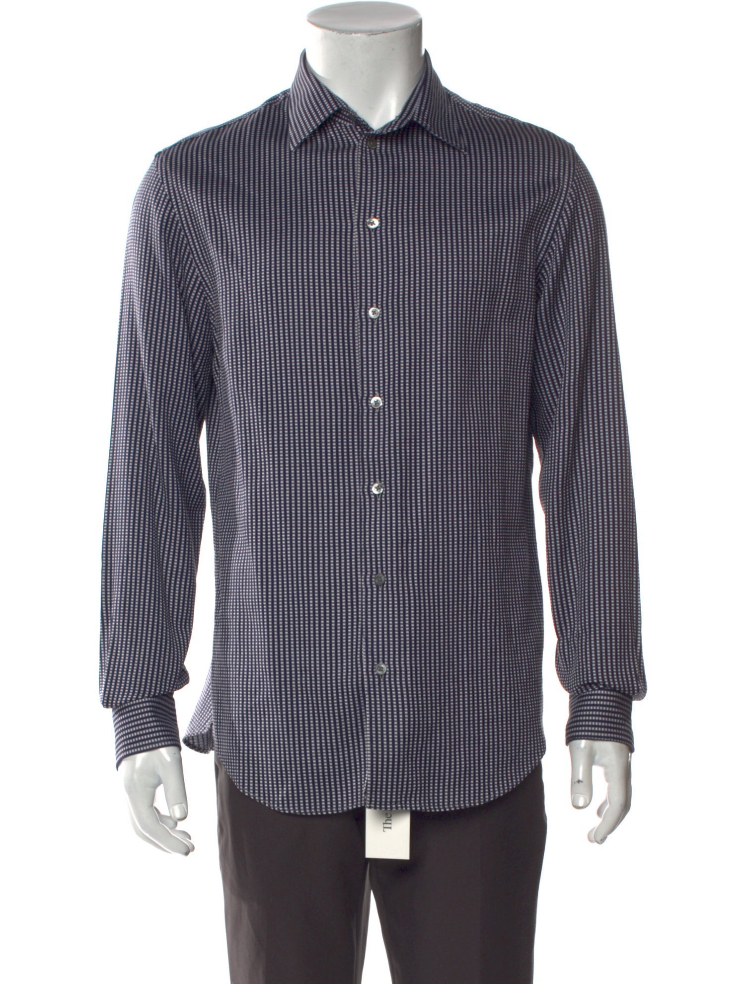 Emporio Armani Plaid Print Long Sleeve Dress Shirt