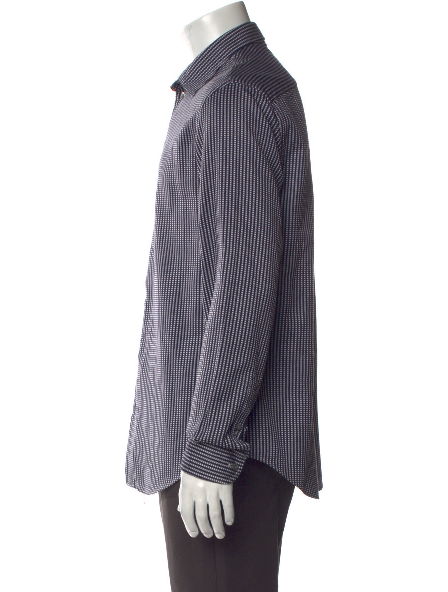 Emporio Armani Plaid Print Long Sleeve Dress Shirt