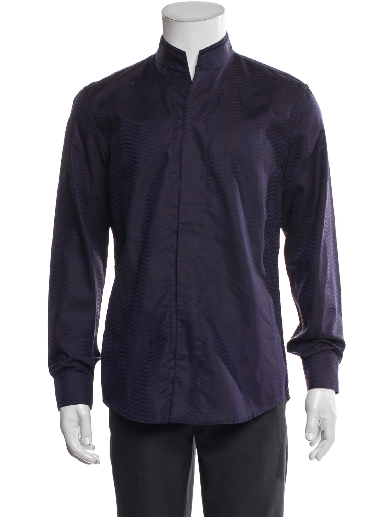 Emporio Armani Striped Long Sleeve Dress Shirt