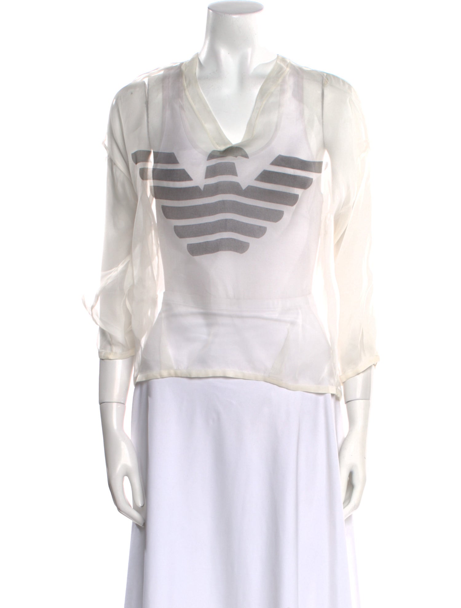 Emporio Armani Silk Graphic Print Blouse w/ Tags