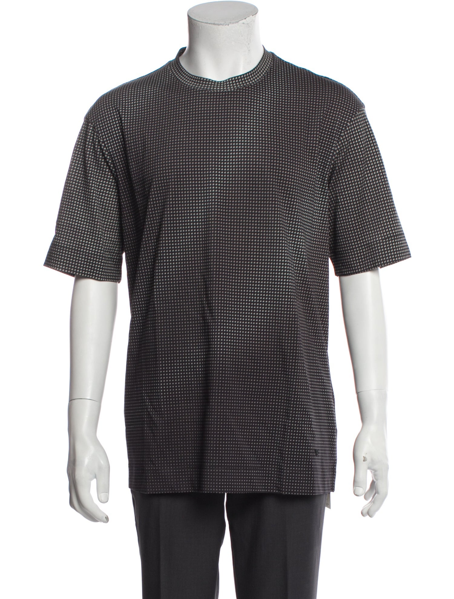 Emporio Armani Plaid Print Crew Neck T-Shirt