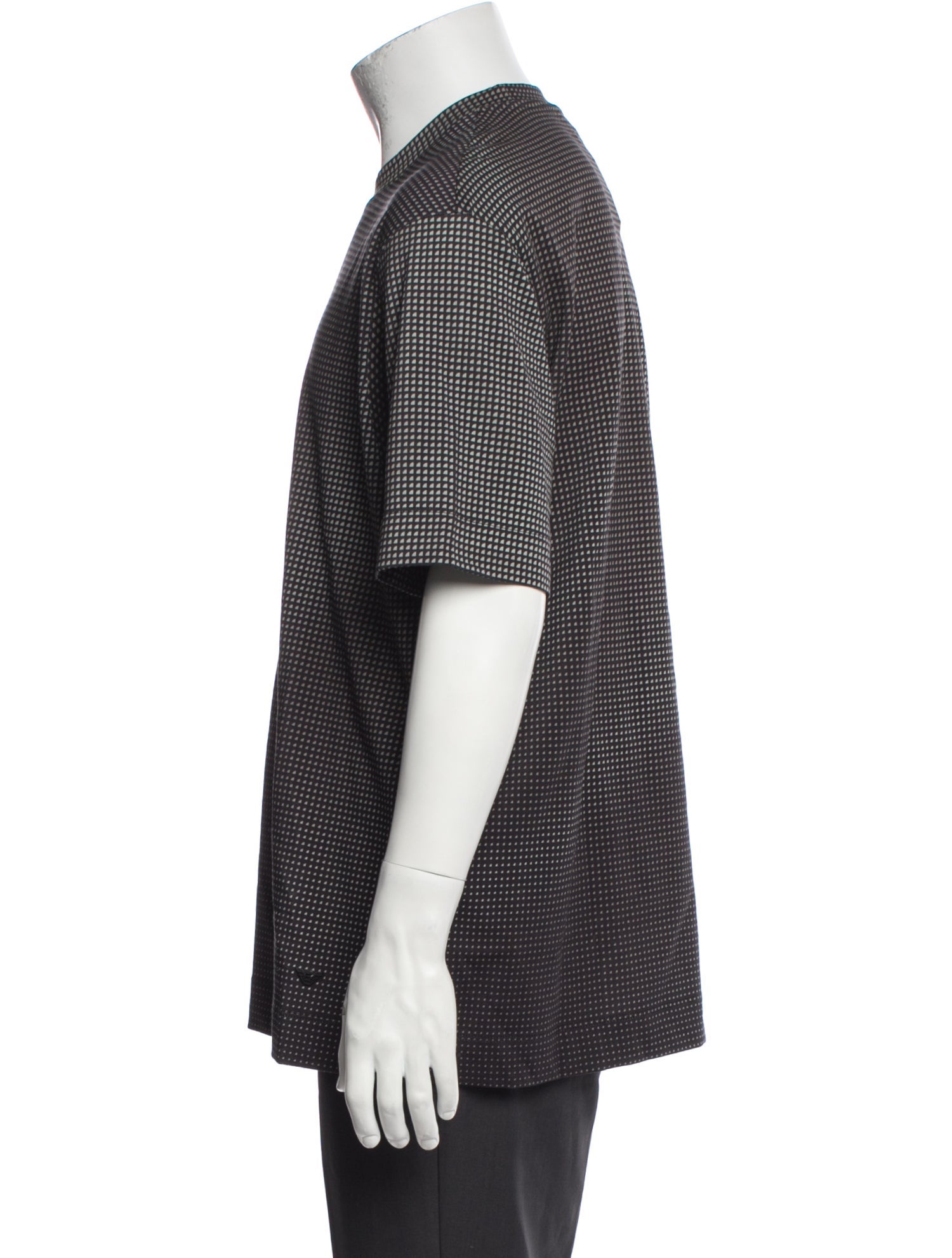 Emporio Armani Plaid Print Crew Neck T-Shirt