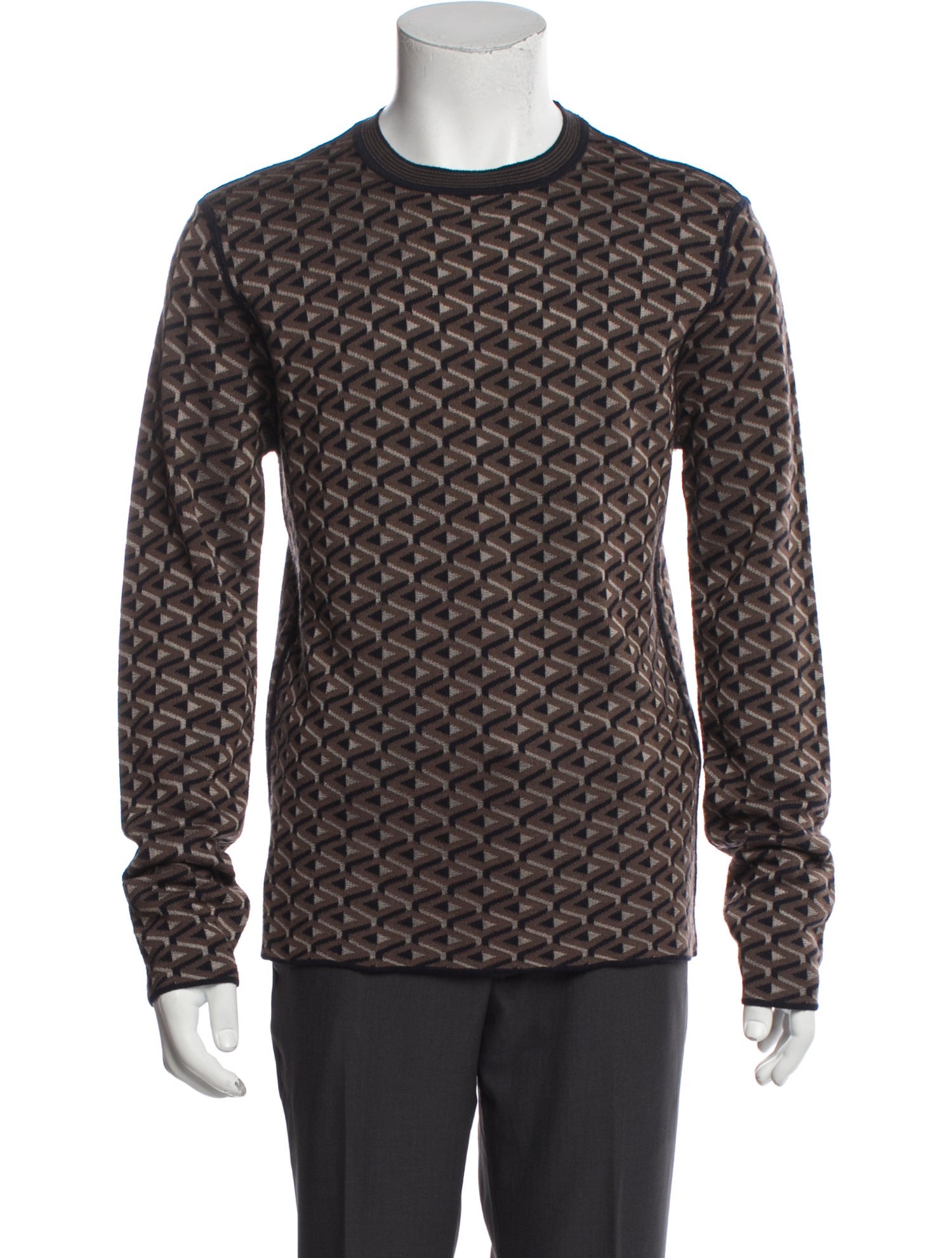 Emporio Armani Virgin Wool Printed Pullover