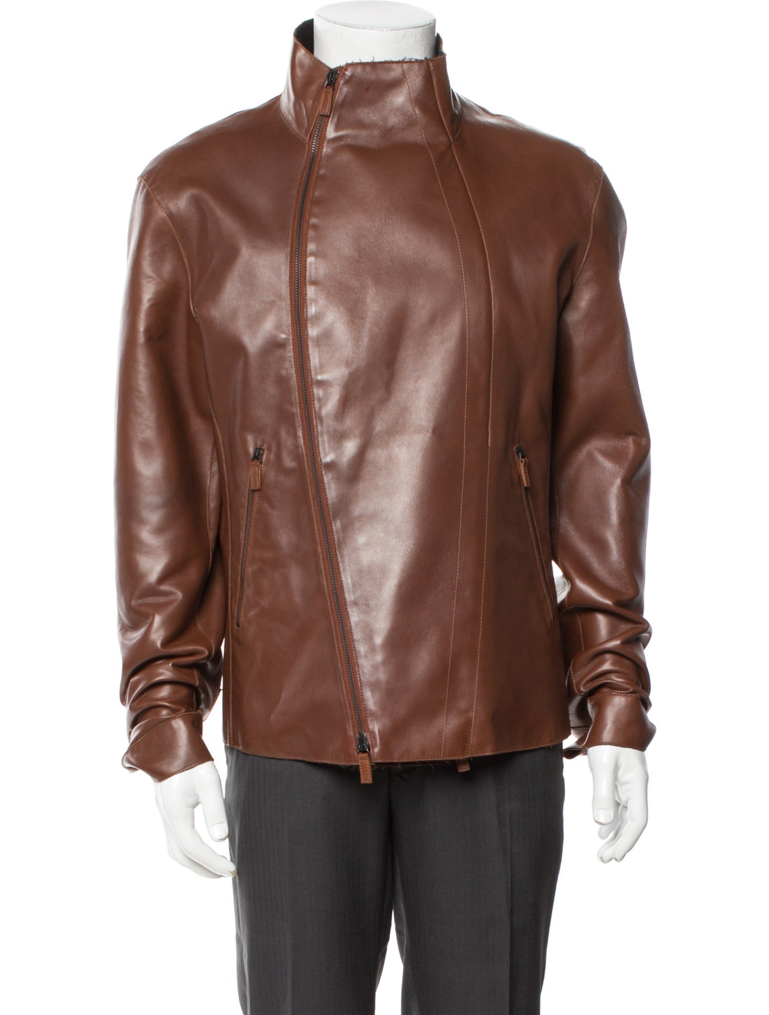 Emporio Armani Lamb Leather Moto Jacket
