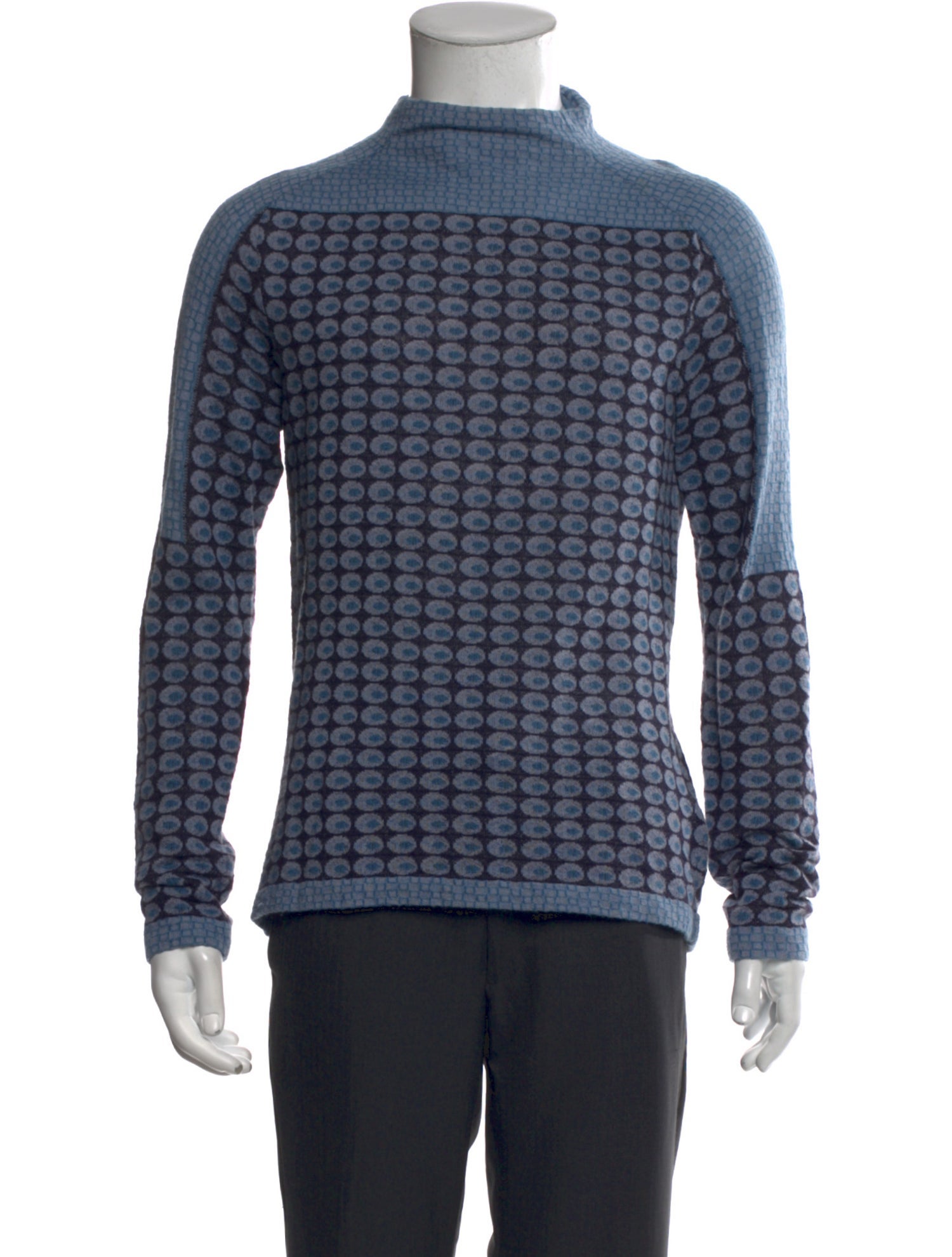 Emporio Armani Plaid Print Turtleneck Pullover