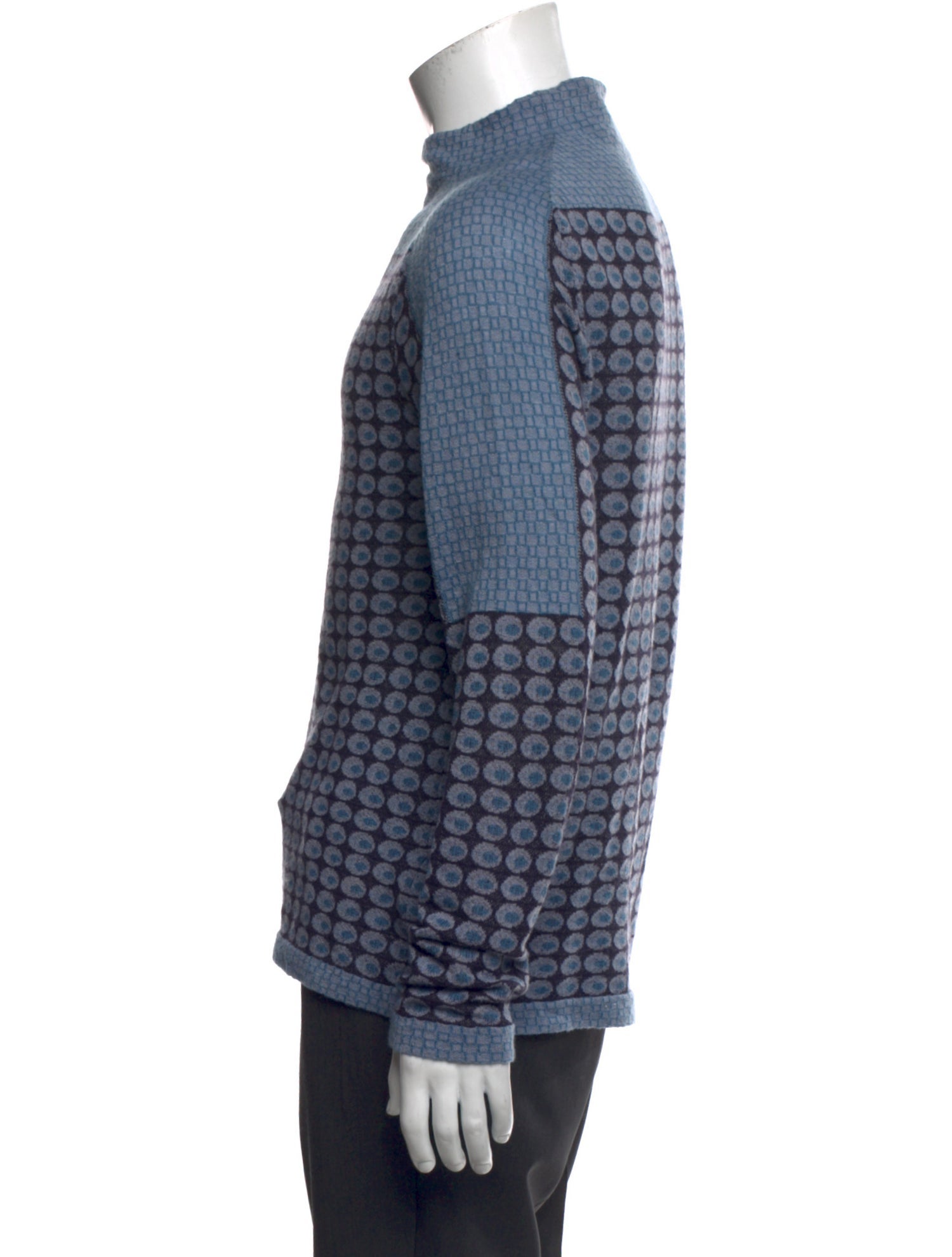 Emporio Armani Plaid Print Turtleneck Pullover