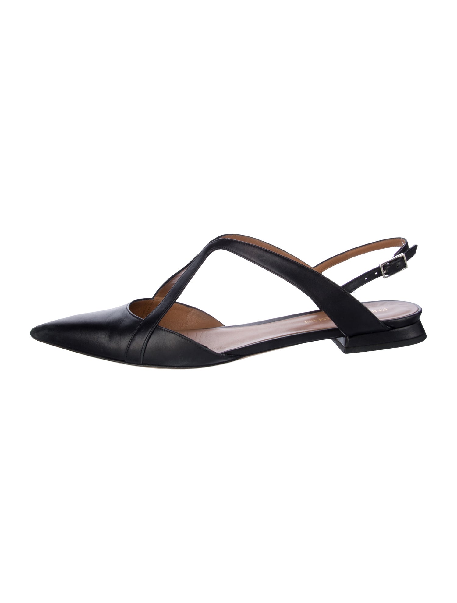 Emporio Armani Leather Slingback Flats