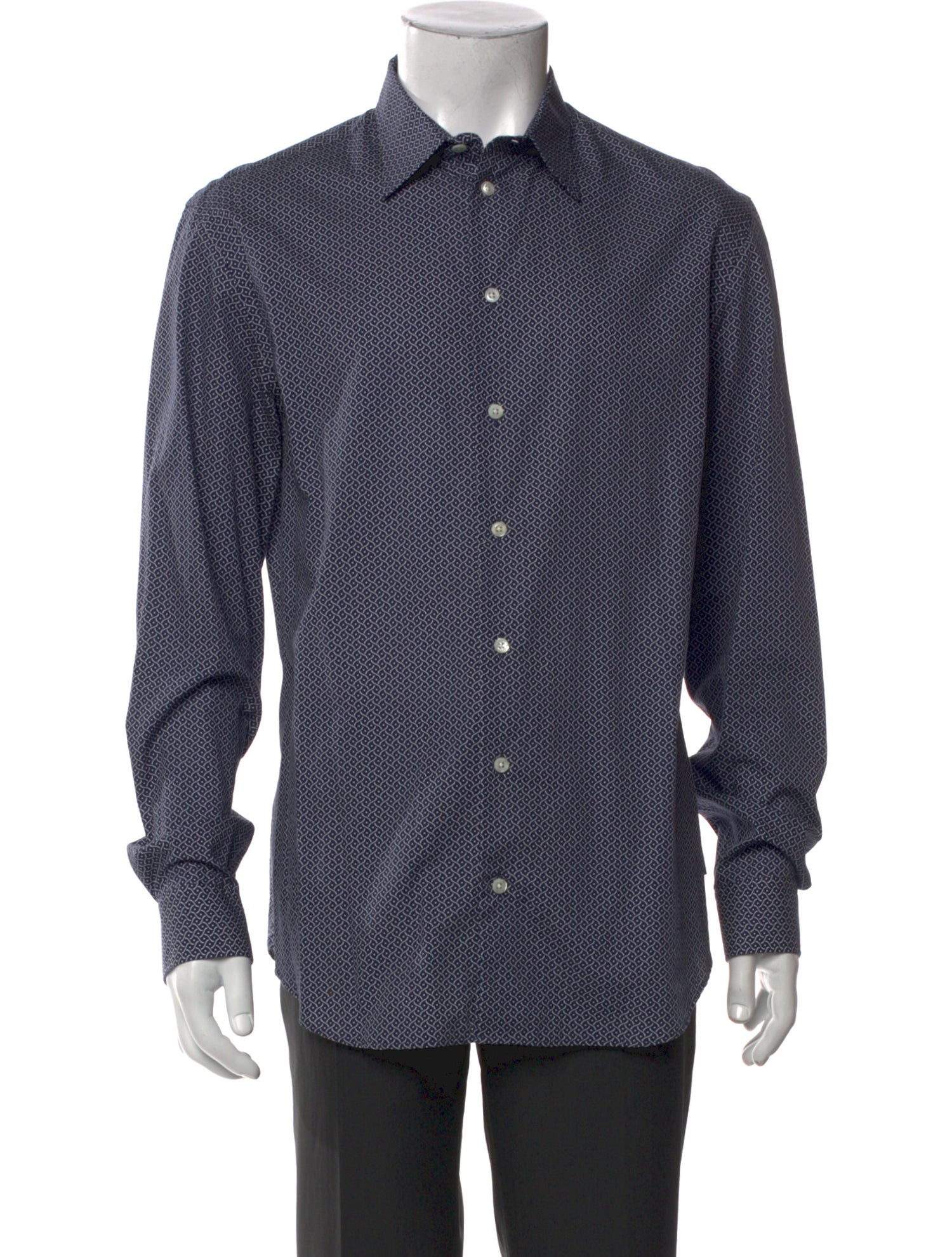Emporio Armani Printed Long Sleeve Dress Shirt