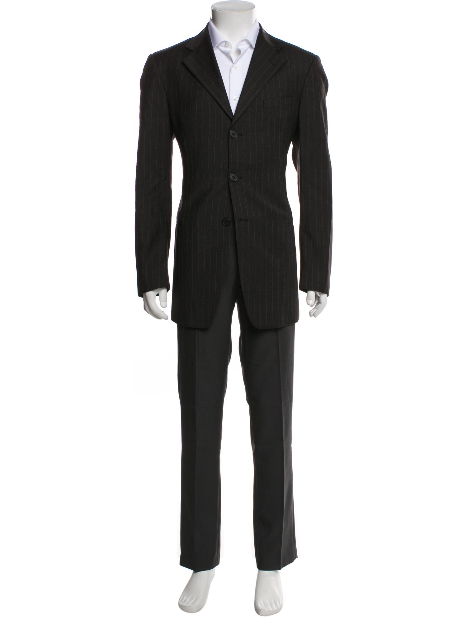 Emporio Armani Virgin Wool Striped Two-Piece Blazer