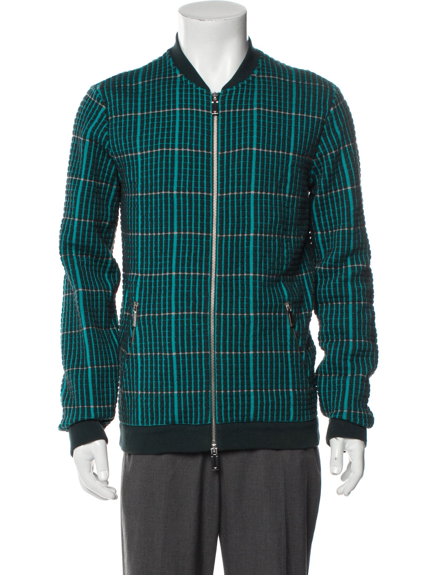 Emporio Armani Plaid Print Bomber Jacket