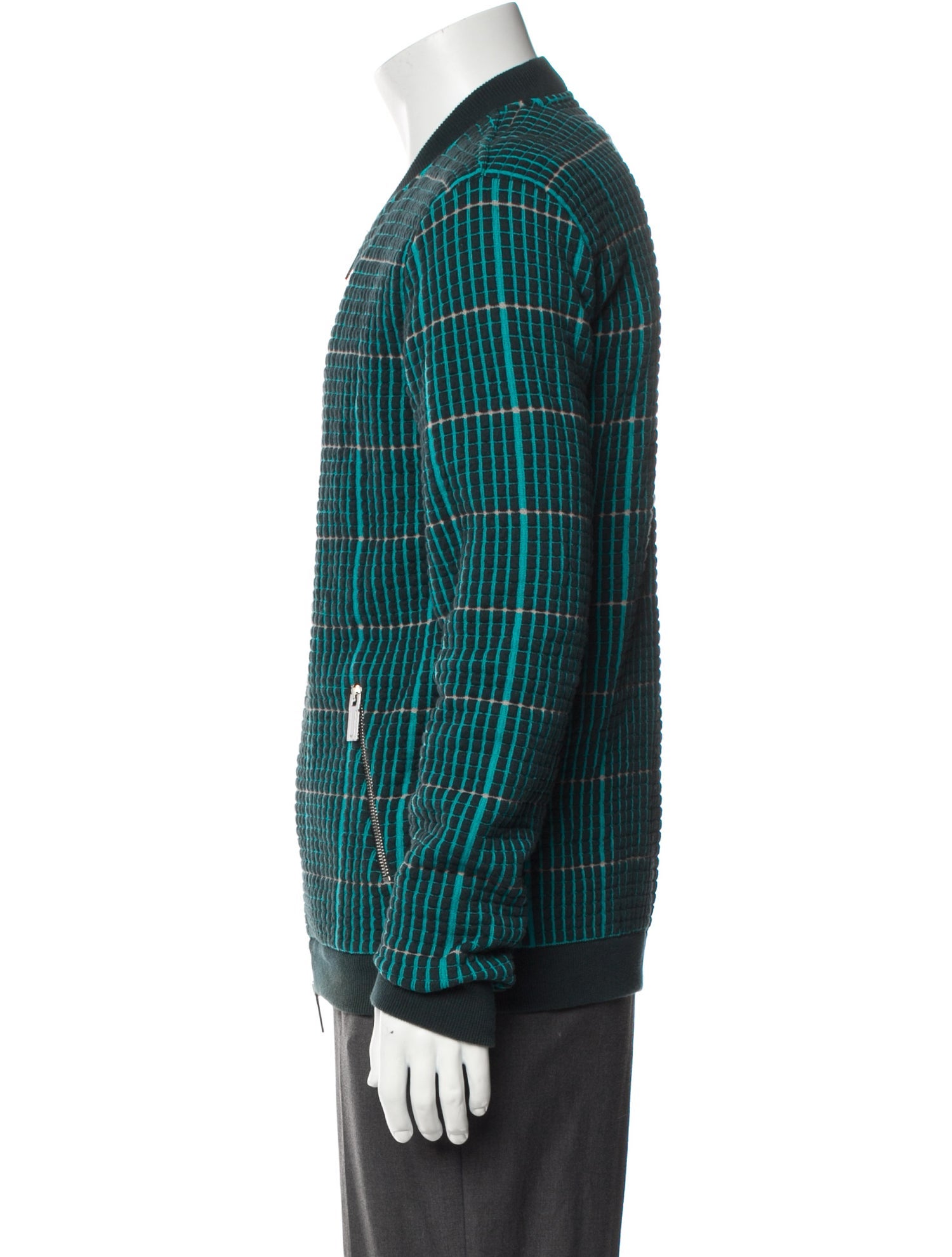 Emporio Armani Plaid Print Bomber Jacket