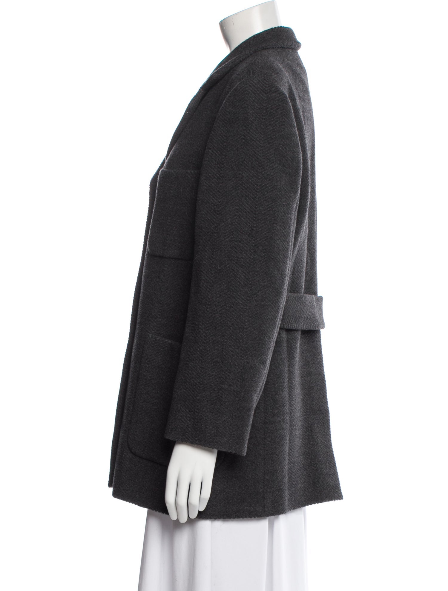 Emporio Armani Virgin Wool Striped Coat