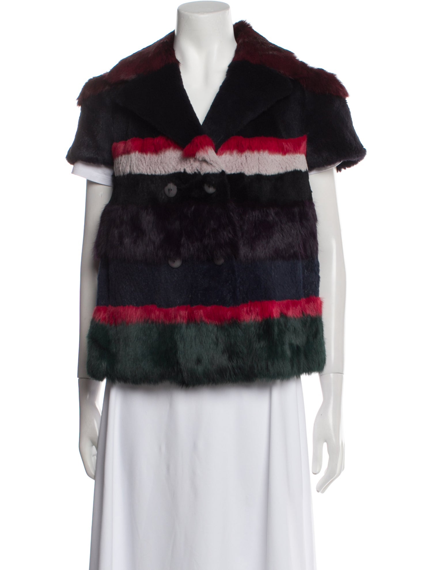 Emporio Armani Striped Faux Fur Jacket