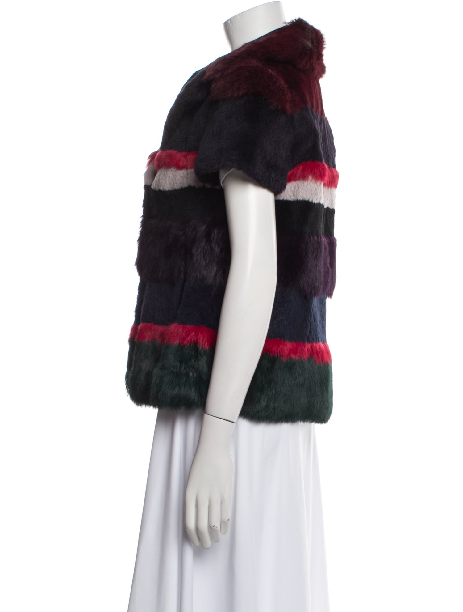 Emporio Armani Striped Faux Fur Jacket