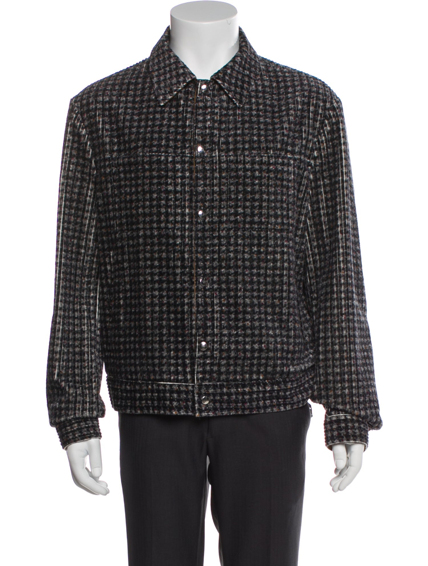 Emporio Armani Plaid Print Trucker Jacket w/ Tags