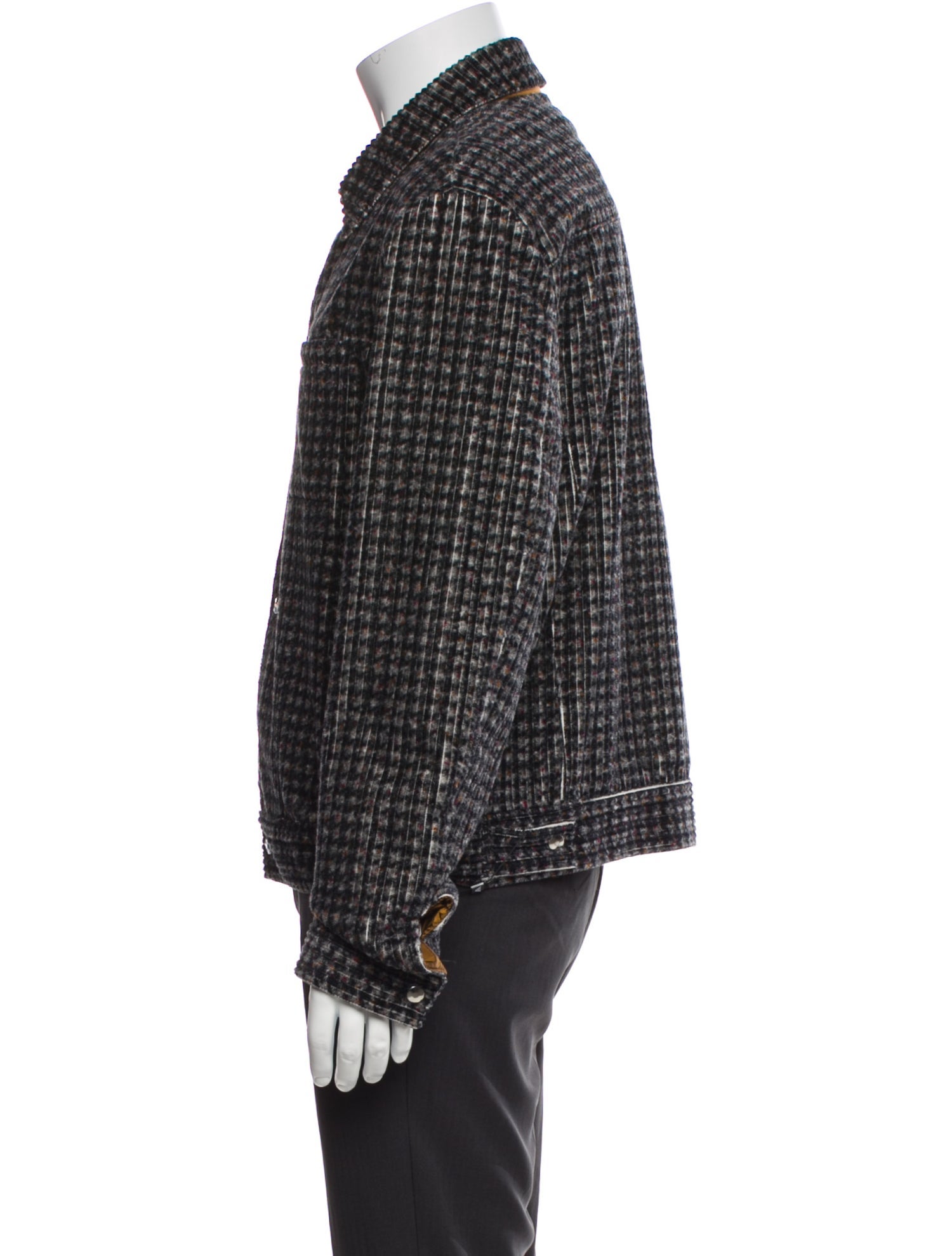 Emporio Armani Plaid Print Trucker Jacket w/ Tags