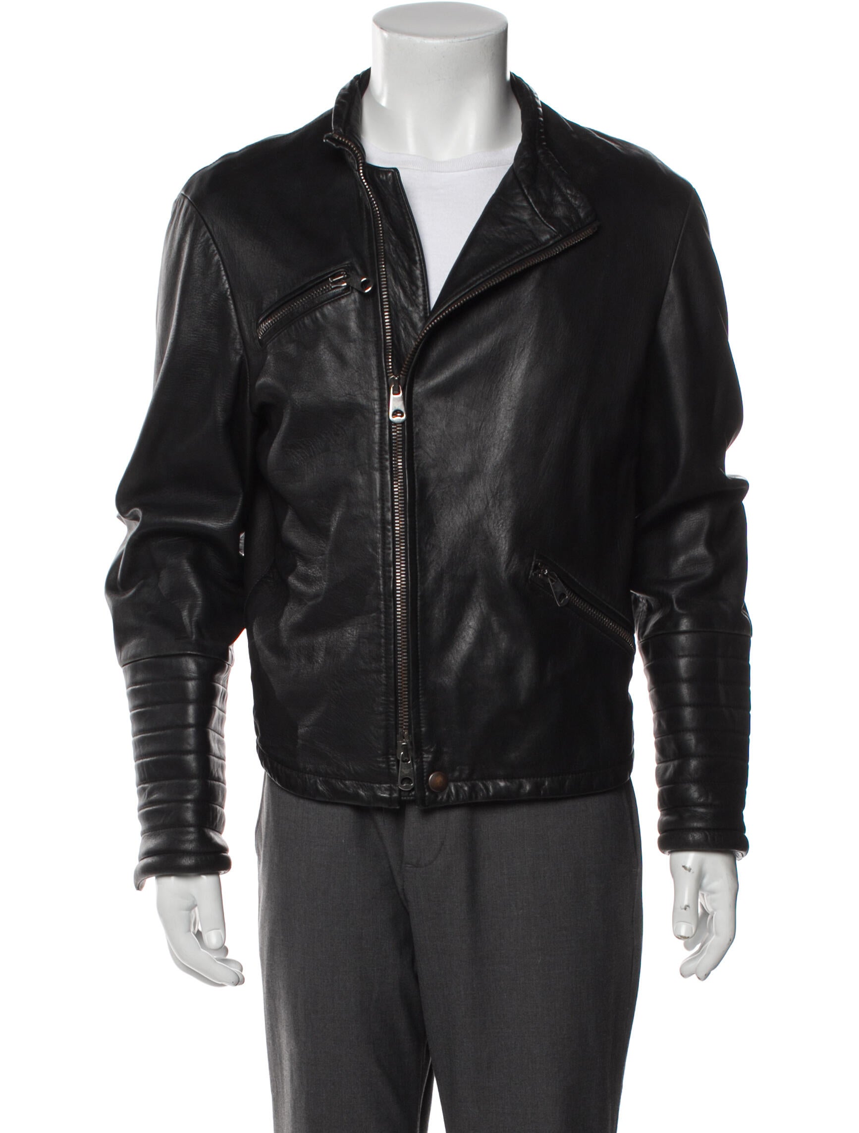 Emporio Armani Lamb Leather Moto Jacket