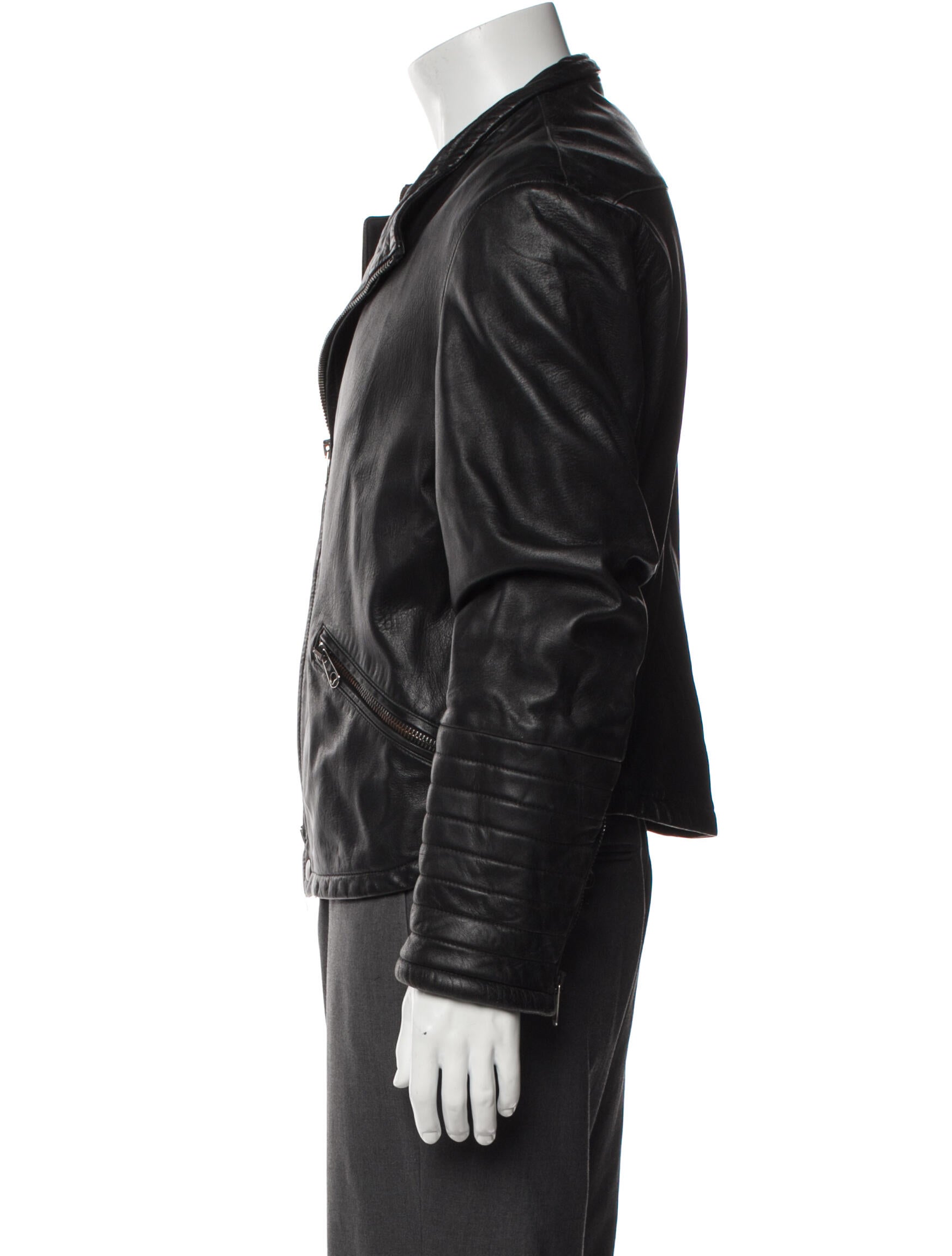Emporio Armani Lamb Leather Moto Jacket