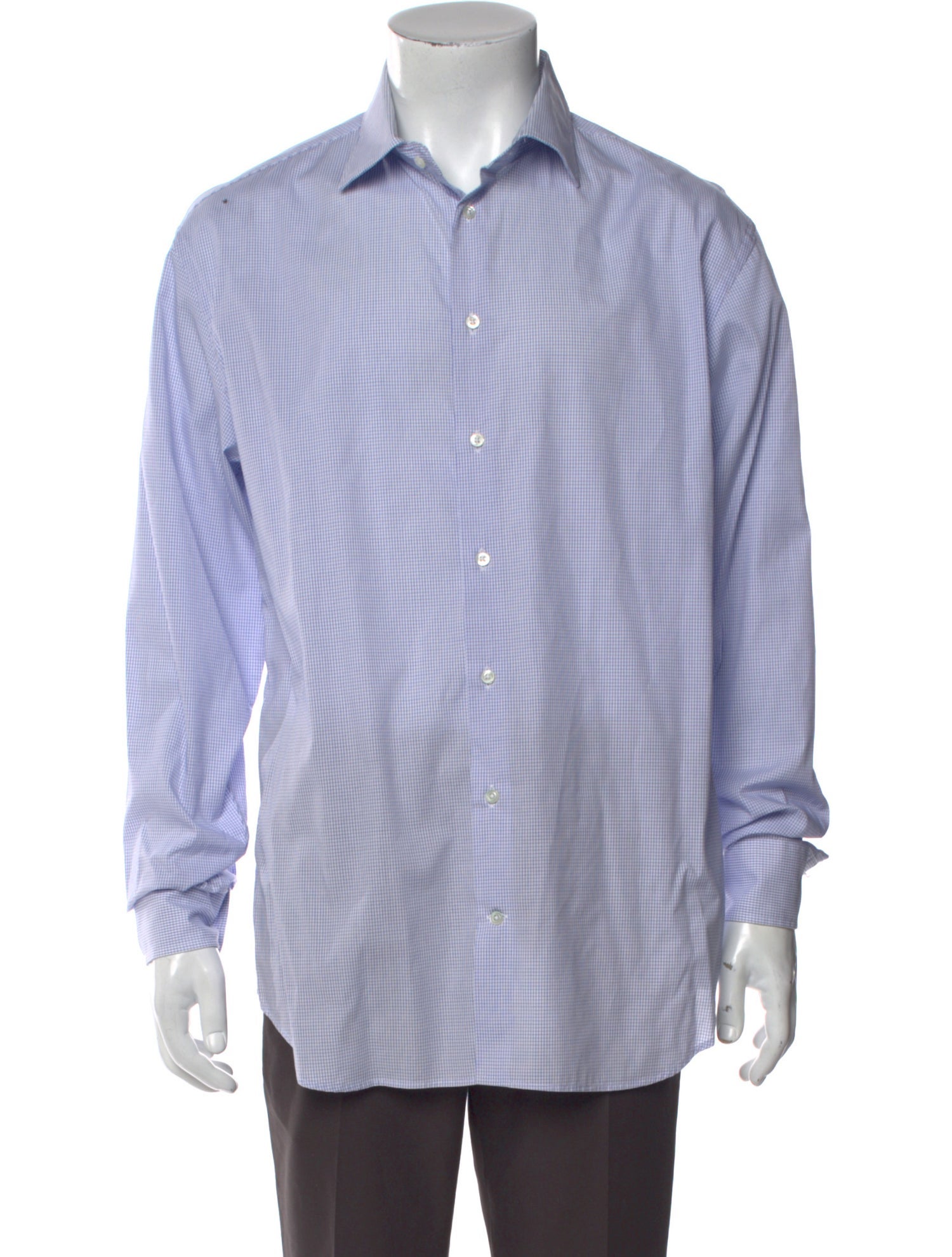 Emporio Armani Plaid Print Long Sleeve Dress Shirt