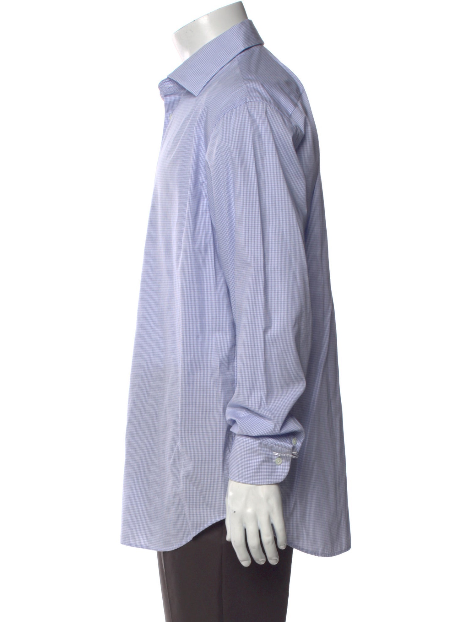 Emporio Armani Plaid Print Long Sleeve Dress Shirt