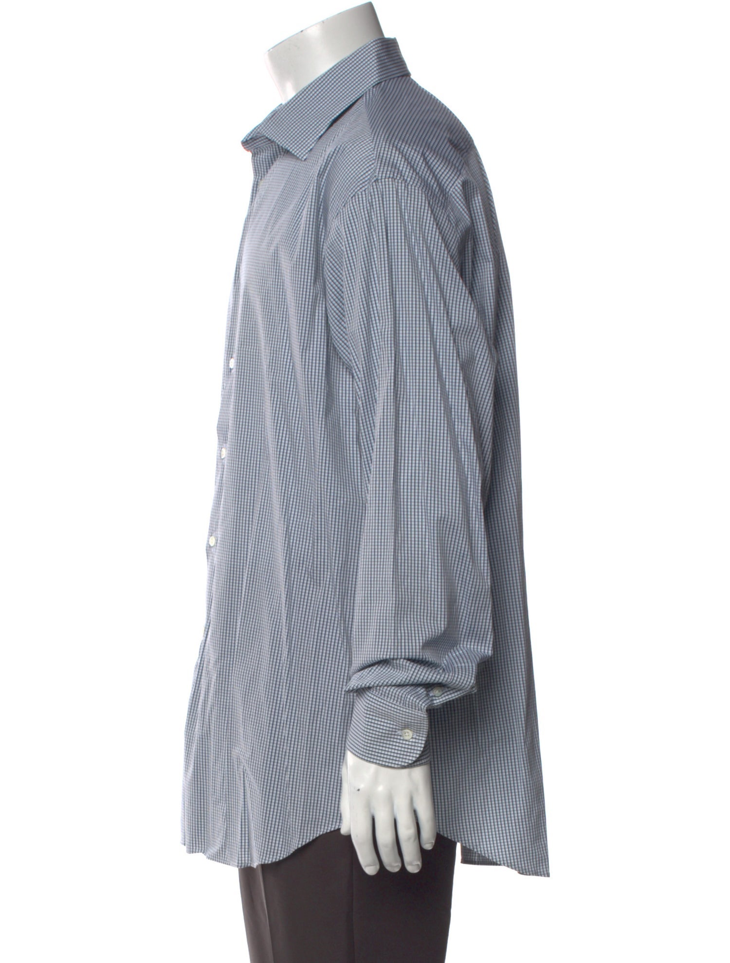 Emporio Armani Plaid Print Long Sleeve Dress Shirt