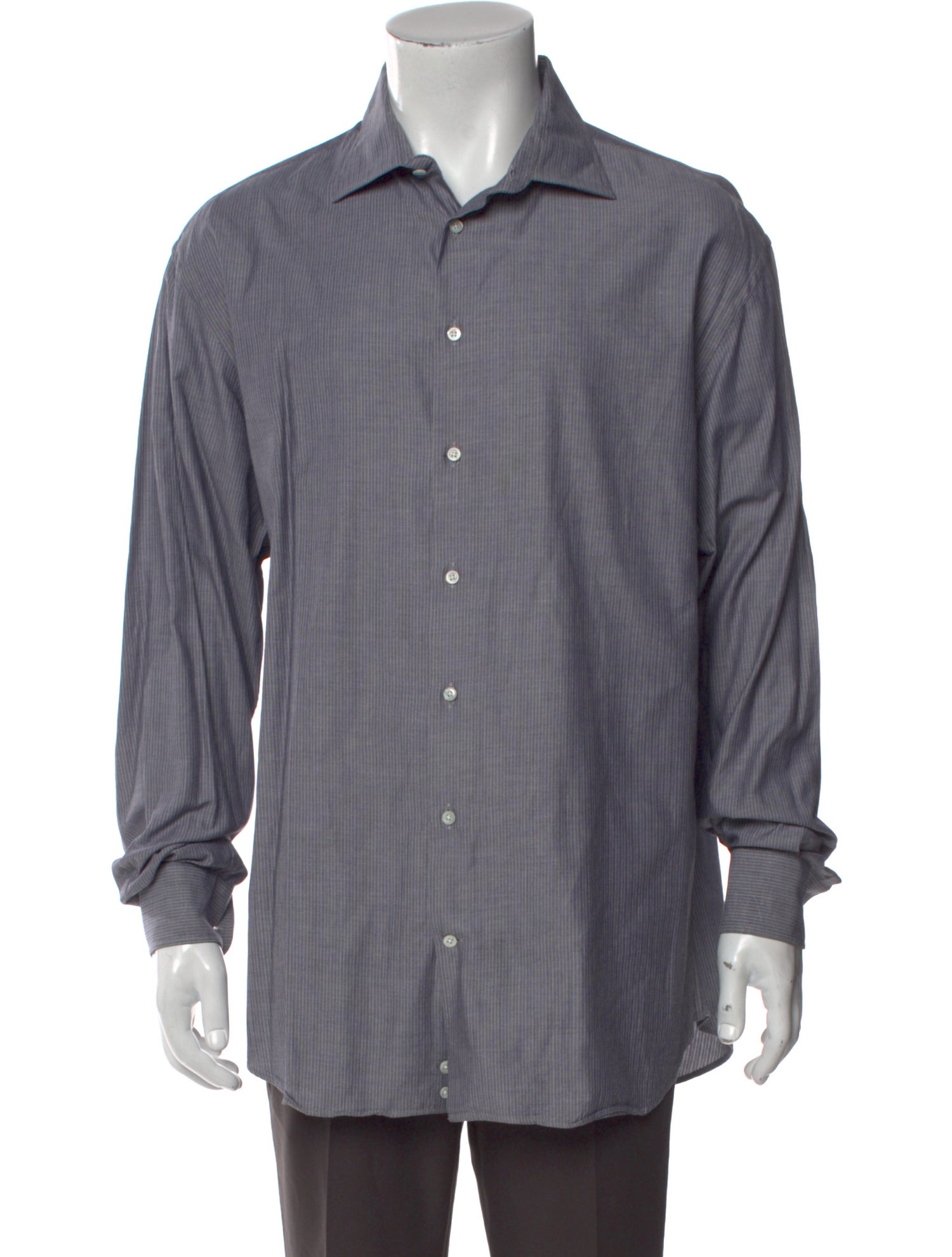 Emporio Armani Striped Long Sleeve Dress Shirt