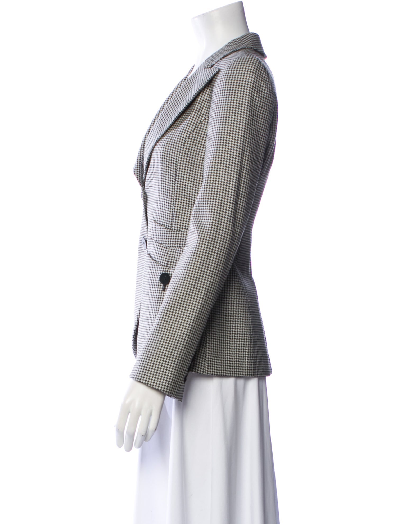 Emporio Armani Virgin Wool Plaid Print Blazer