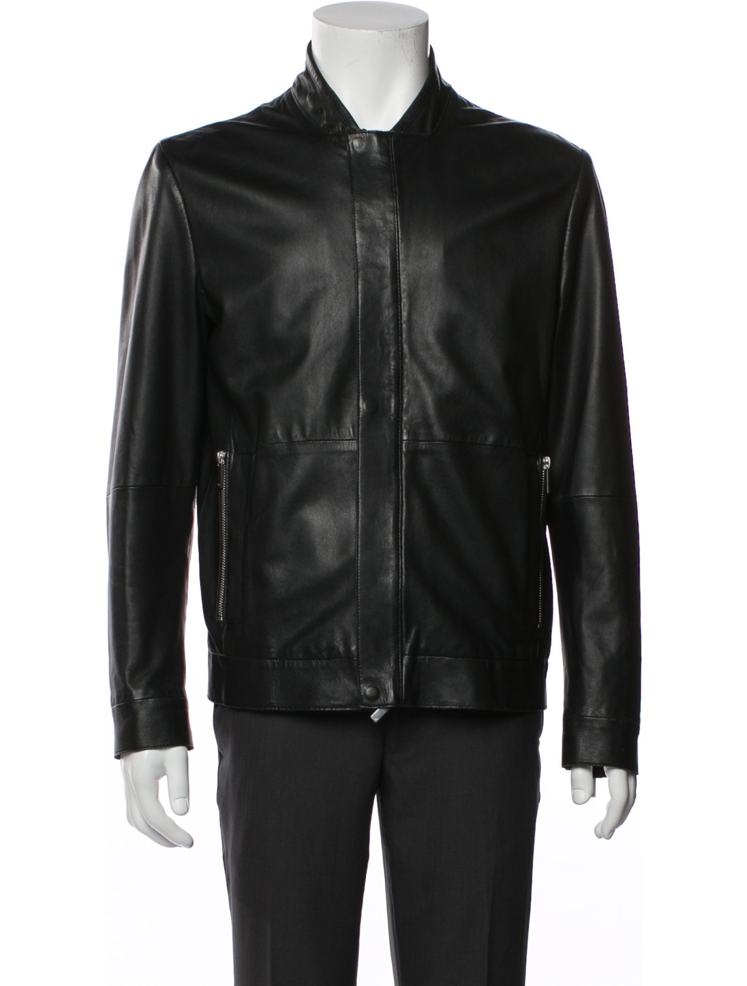 Emporio Armani Lamb Leather Bomber Jacket
