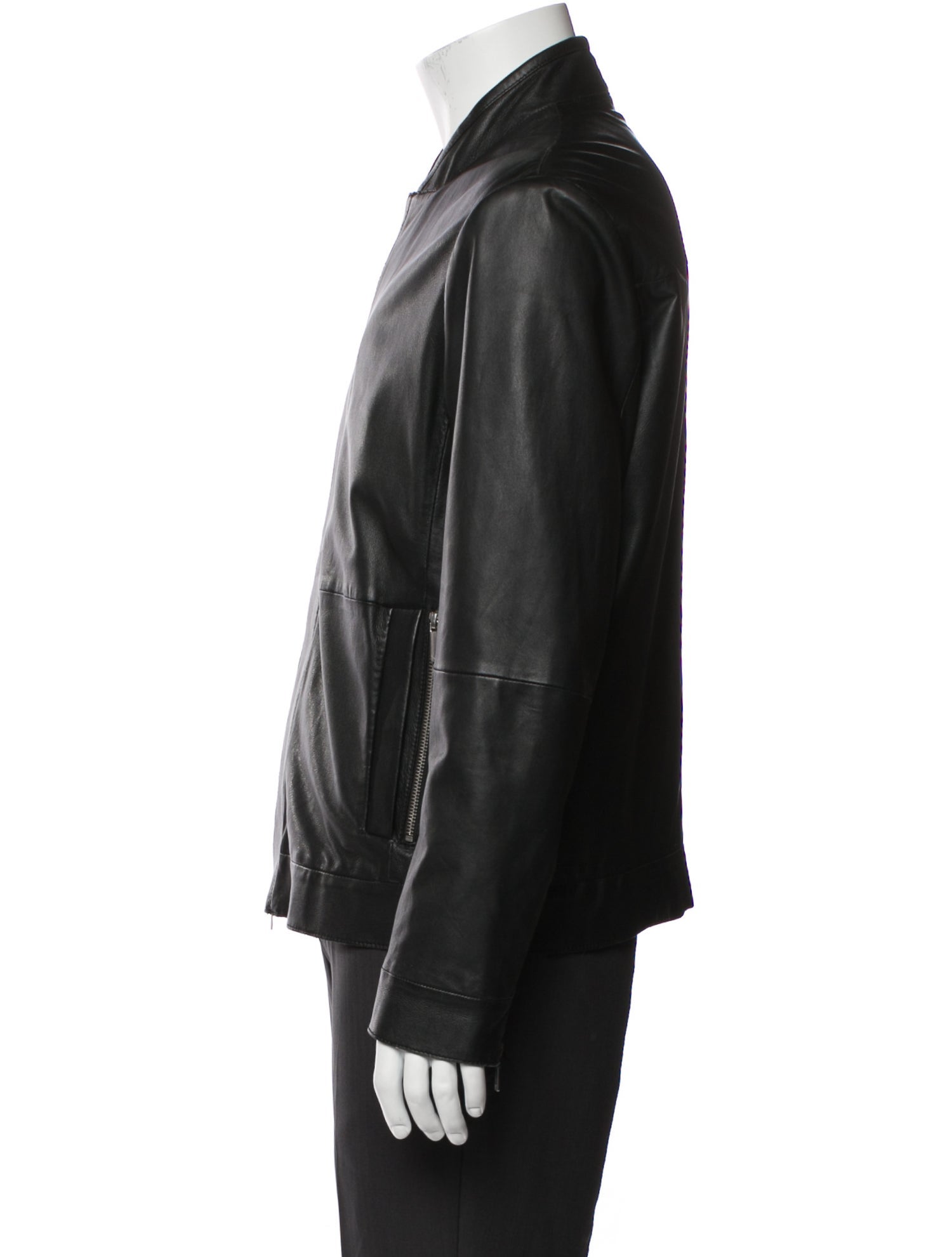Emporio Armani Lamb Leather Bomber Jacket