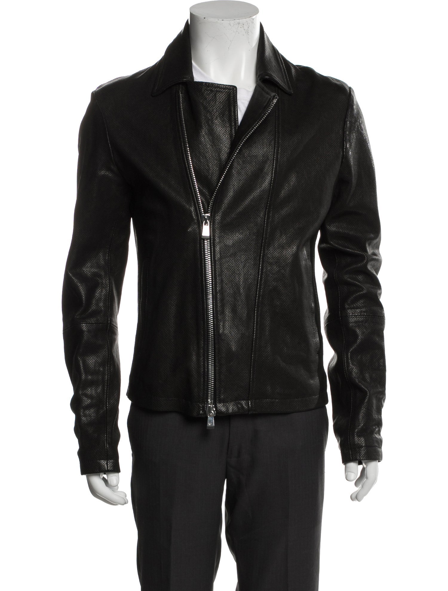 Emporio Armani Lamb Leather Moto Jacket