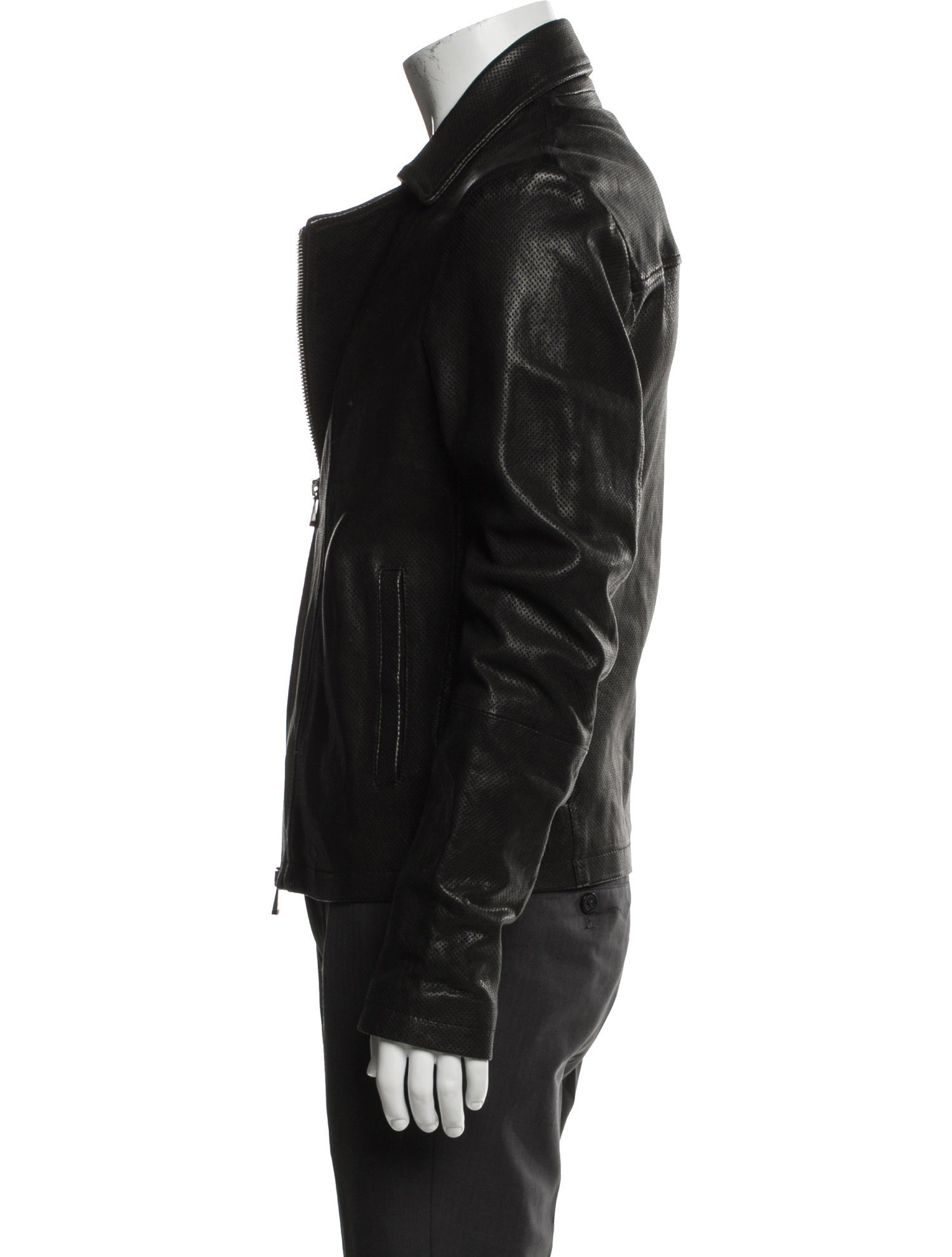 Emporio Armani Lamb Leather Moto Jacket